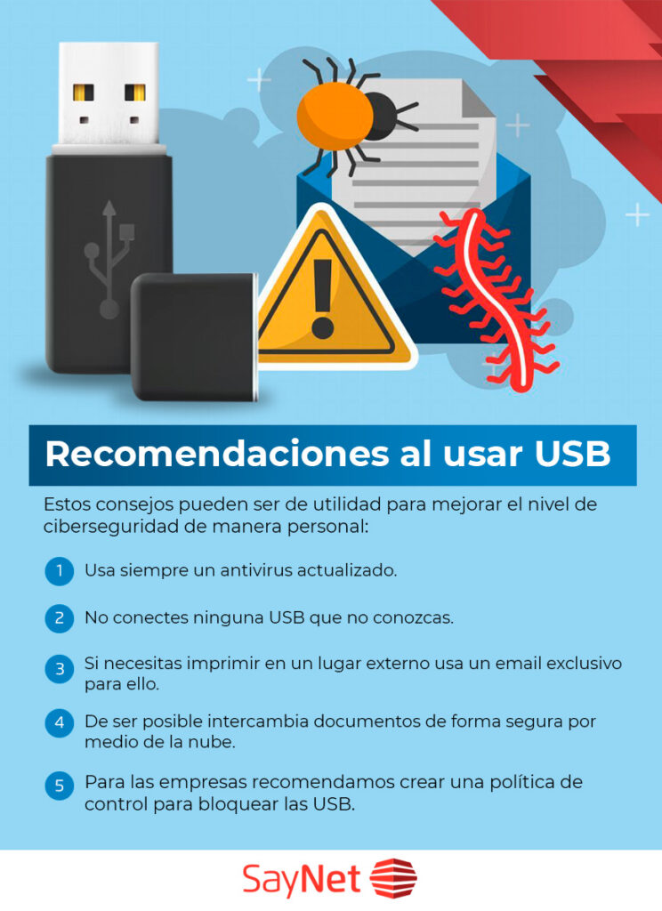 Recomendaciones en ciberseguridad al usar USB