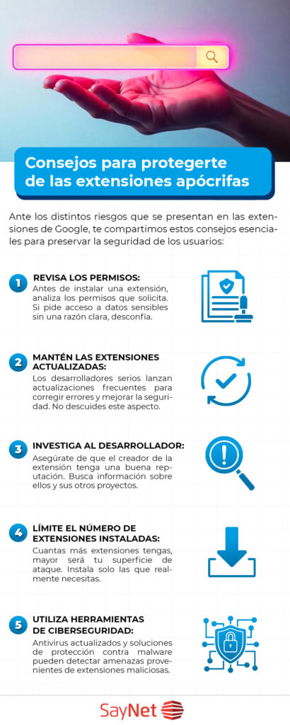 Consejos para protegerte de las extensiones de Google apócrifas